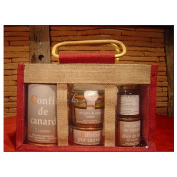 Coffret cadeau, sac toile de jute